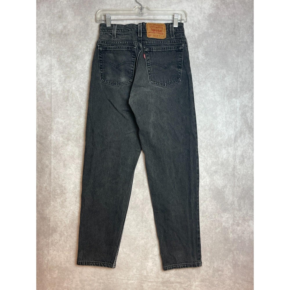 VINTAGE Levis 550 Jeans Mens 26x28 Black Relaxed Tapered (Tag 28x30) USA Made